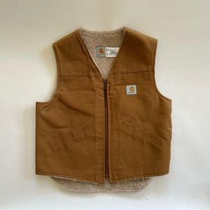 Vintage Carhartt Mens Large Sherpa Lined Canvas Work Vest